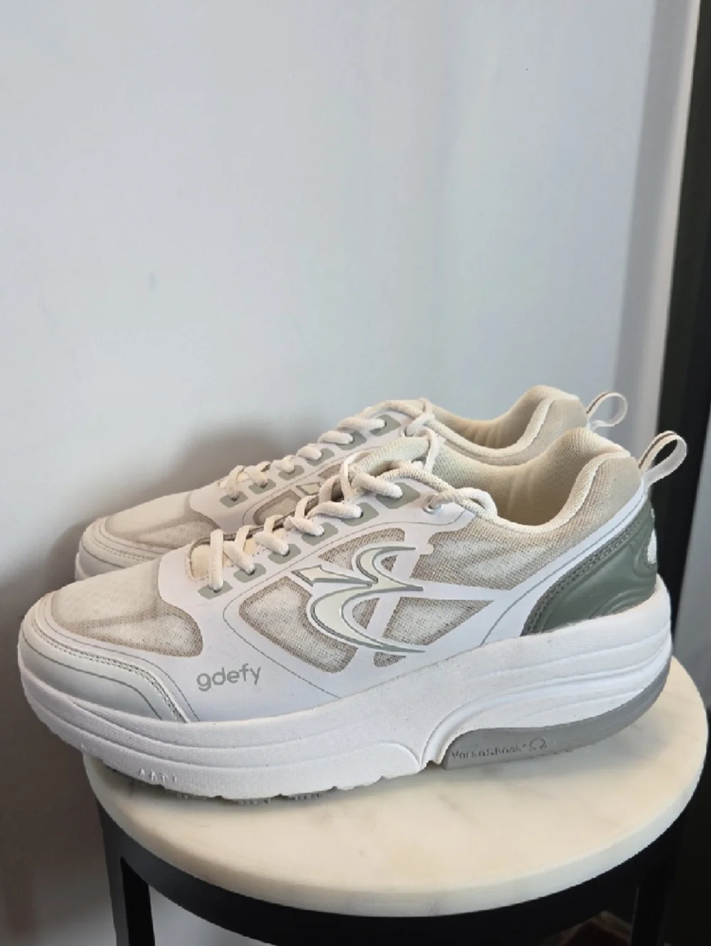 Womens Platform Sneakers in White and Sage Size 10 - Picture 5 of 9